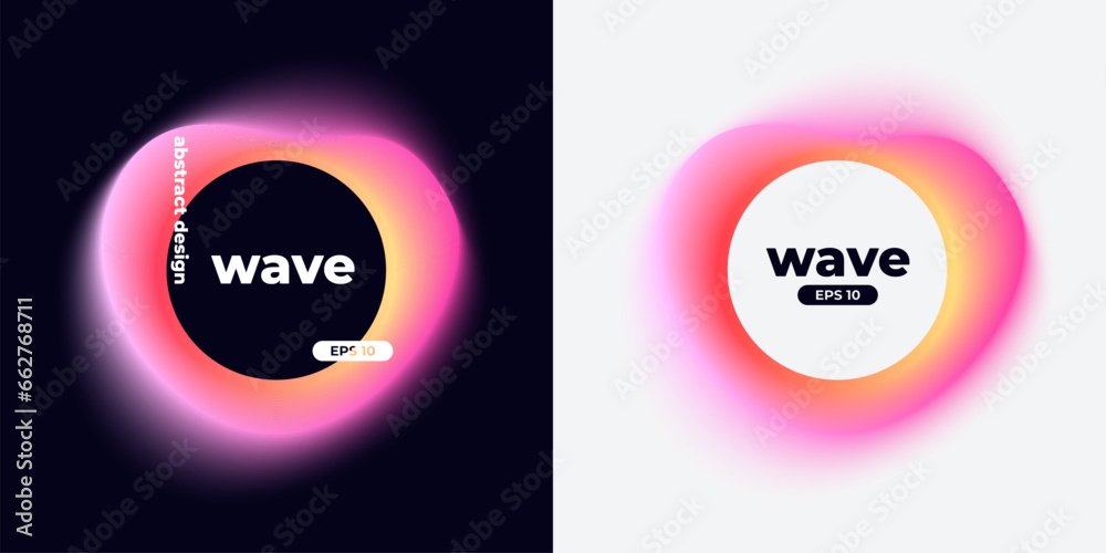 Wall mural circle banner with gradient isolated on black background. vector set. fluid vivid gradients for bann