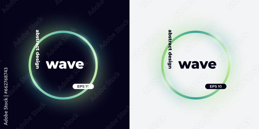 Wall mural circle banner with gradient isolated on black background. vector set. fluid vivid gradients for bann
