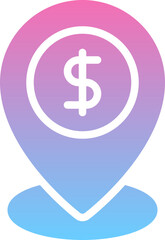 Pin dollar icon