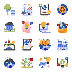 Pack of Eco Flat Icons

