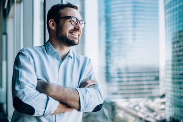 Caucasian successful corporate boss feeling good from wealthy lifestyle