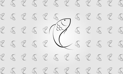 Jump fish illustration for background design vector