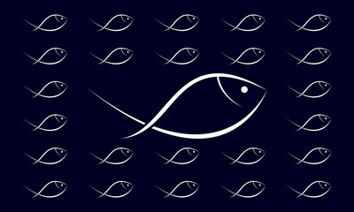 Elegant fish illustration for backgroud design vector