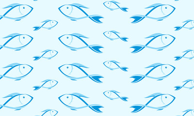 Blue fish illustration for background design vector