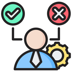 Making Decision Outline Color Icon