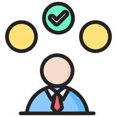 Decision Maker Outline Color Icon