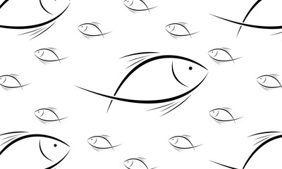 Cute fish illustration for background design vector