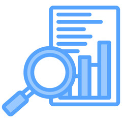 Analysis Data Blue Icon