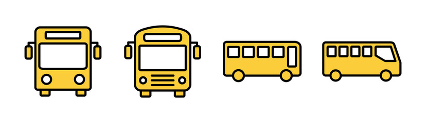 Bus icon set for web and mobile app. bus sign and symbol. transport symbol