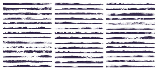 Grunge lines monochrome set elements - obrazy, fototapety, plakaty