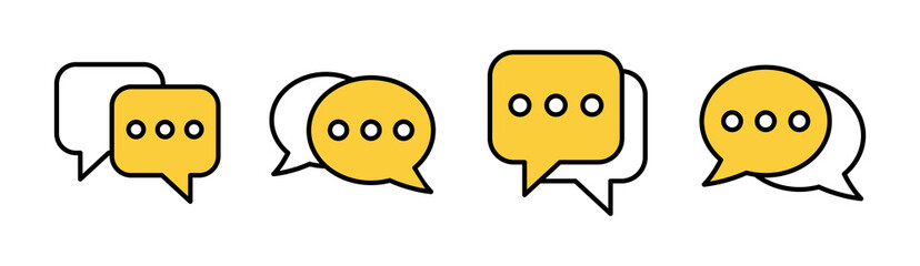 Chat icon set for web and mobile app. speech bubble sign and symbol. comment icon. message