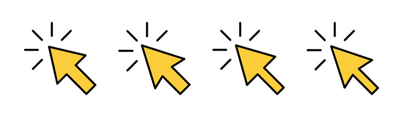 Click icon set for web and mobile app. pointer arrow sign and symbol. cursor icon