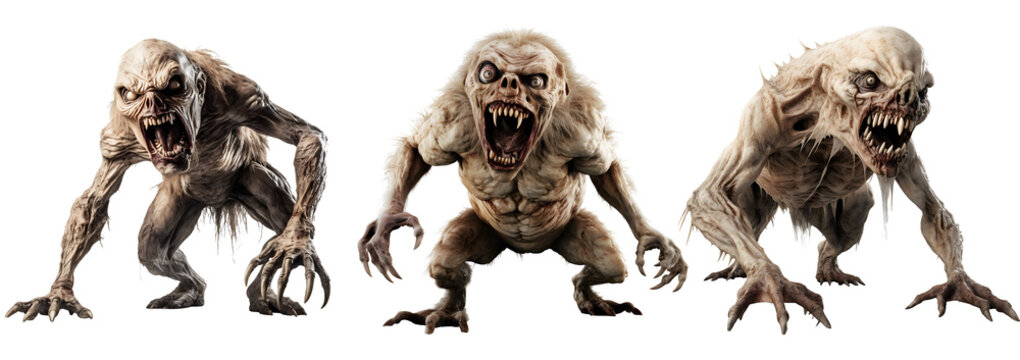 Scary monster isolated on transparent background