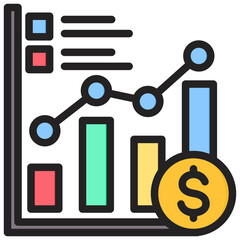 Economic Development Outline Color Icon