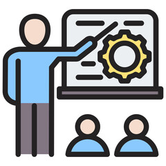 Management Training Outline Color Icon