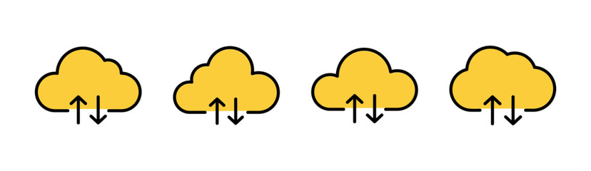 Cloud icon set for web and mobile app. cloud sign and symbol