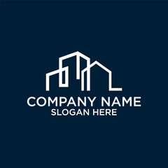
home and luxury building construction logo