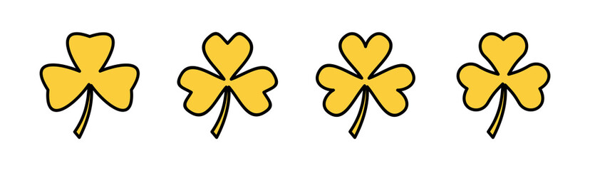 Clover icon set for web and mobile app. clover sign and symbol. four leaf clover icon.