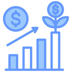 Grow Business Blue Icon