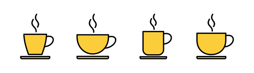 coffee cup icon set for web and mobile app. cup a coffee sign and symbol
