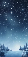 Rolgordijnen blue winter christmas background wallpaper gift card © hotstock