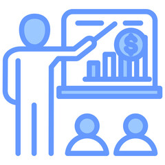 Business Training Blue Icon