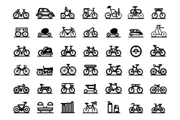 Bicycle icon, cycling, bike transportation, pedal power, eco-friendly commuting, transportation icons set, thin line bicycle vector icon