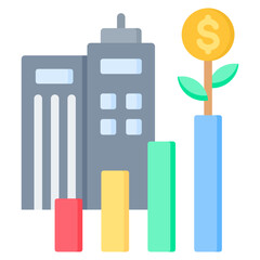 Company Growth Flat Icon