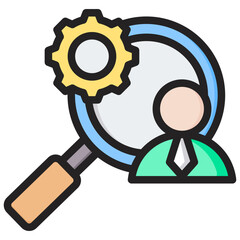 Management Recruitment Outline Color Icon