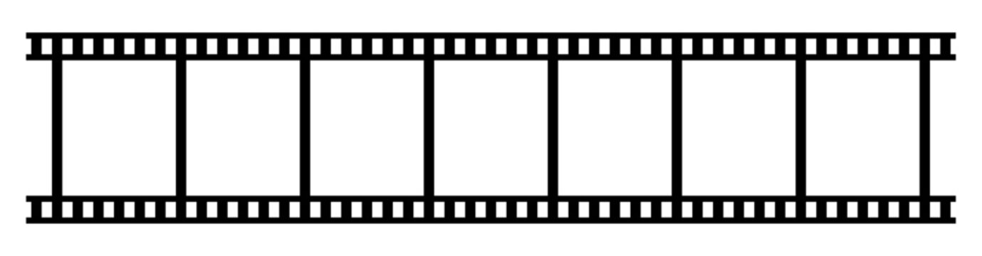Film strip on white background
