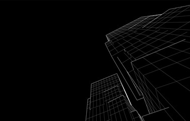 Abstract architecture vector 3d illustration