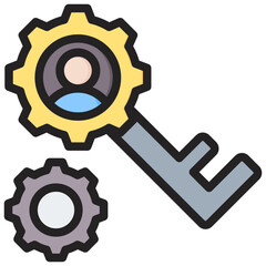 Key Person Outline Color Icon
