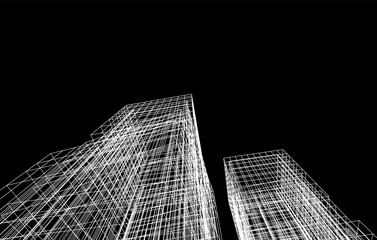 Abstract architecture vector 3d illustration