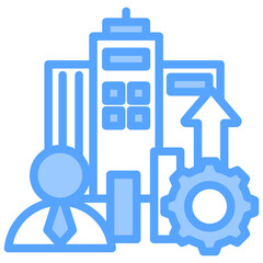 Corporate Development Blue Icon