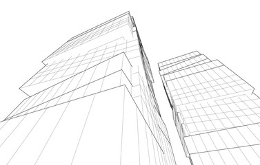 Fototapeta premium Abstract architecture vector 3d illustration