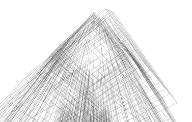 Abstract architecture vector 3d illustration