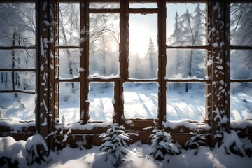 window in the snow