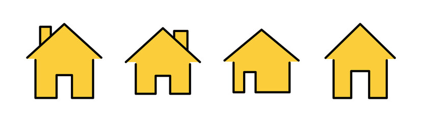 House icon set for web and mobile app. Home sign and symbol