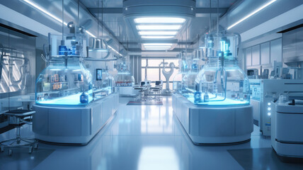 ultra modern laboratory, many people are researching