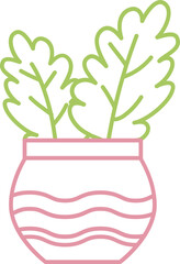 Plant in pot outline