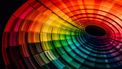 Fototapeta premium Vibrant colors illuminate futuristic design in abstract celebration of technology generated by AI