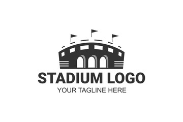 Simple Stadium logo, Sport logo, flat, vector logo vector illustration.