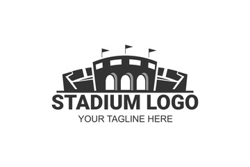 Simple Stadium logo, Sport logo, flat, vector logo vector illustration.