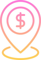 Pin dollar icon