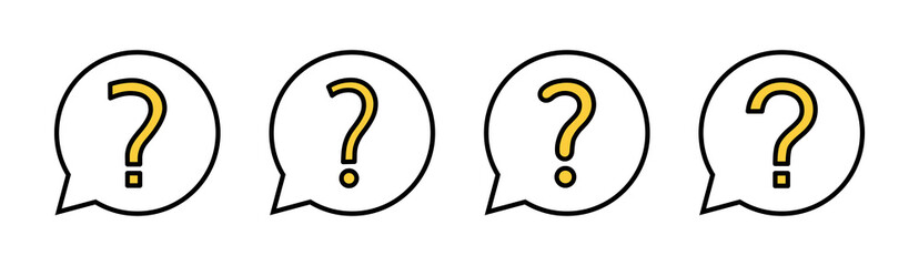 Question icon set for web and mobile app. question mark sign and symbol