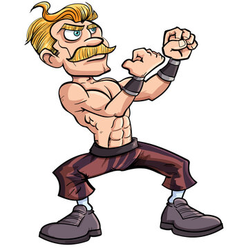 Old time bare knuckle boxer created in vectors