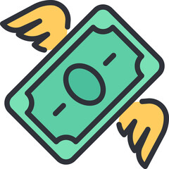 Money wings icon