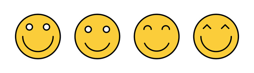 smile icon set for web and mobile app. smile emoticon icon. feedback sign and symbol