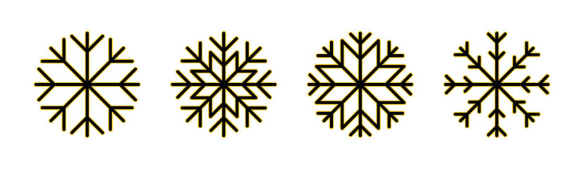 Snow icon set for web and mobile app. snowflake sign and symbol
