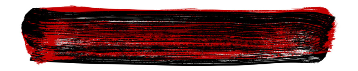 Black and red brush stroke ink isolated on white. Panoramic background. Wide horizontal long banner. Grunge design element. Vector illustration, Eps 10.